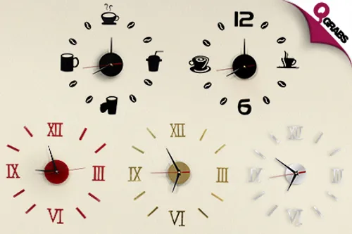 From QR35, Control Time with DIY 3D Wall Clocks - Choose from Different Styles & Colors! (Up to QR260 Value)